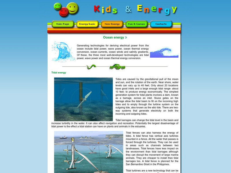 Kids and Energy: Ocean Energy Article Kids and Energy: Ocean Energy Article