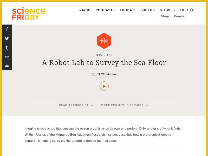 Science Friday: A Robot Lab to Survey the Sea Floor Audio Science Friday: A Robot Lab to Survey the Sea Floor Audio
