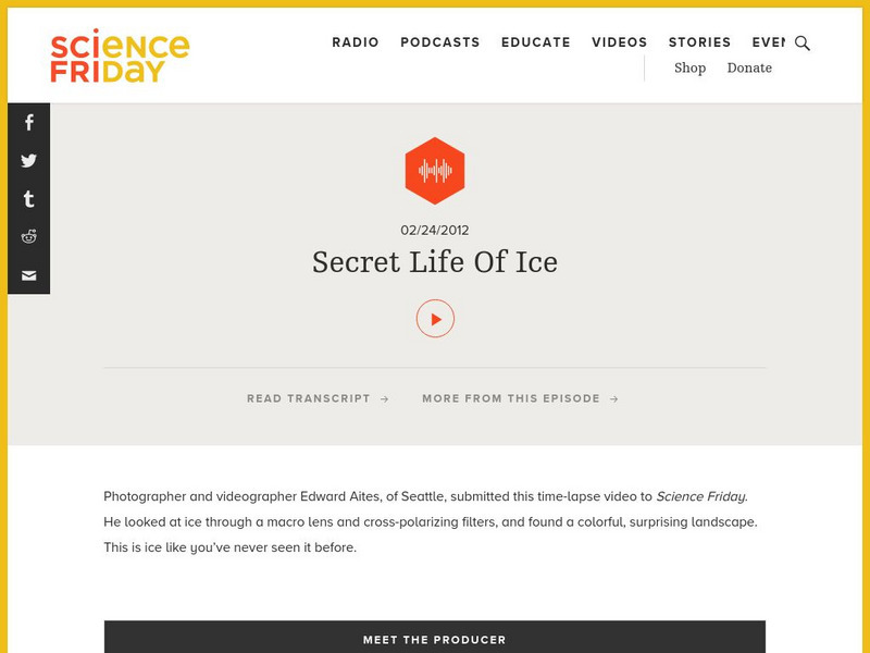 Science Friday: Secret Life of Ice Instructional Video Science Friday: Secret Life of Ice Instructional Video