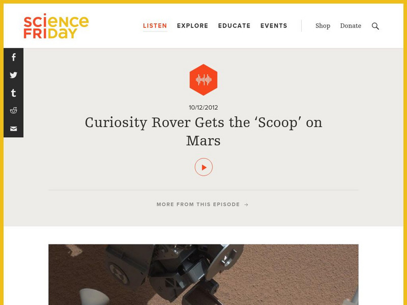 Science Friday: Curiosity Rover Gets the "Scoop" on Mars Audio