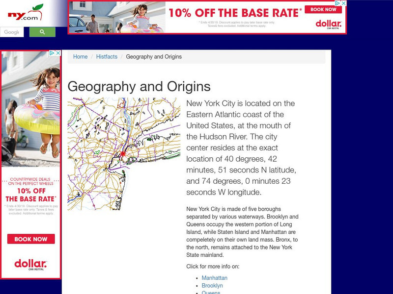 New York City: Geography and Origins Website New York City: Geography and Origins Website