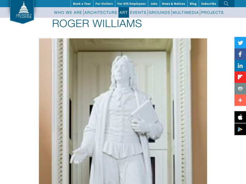 Architect of the Capitol: Roger Williams Website