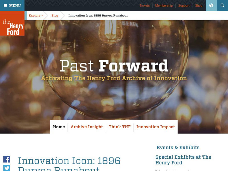 Henry Ford Museum: The 1896 Duryea: The First Production Automobile in America Website Henry Ford Museum: The 1896 Duryea: The First Production Automobile in America Website