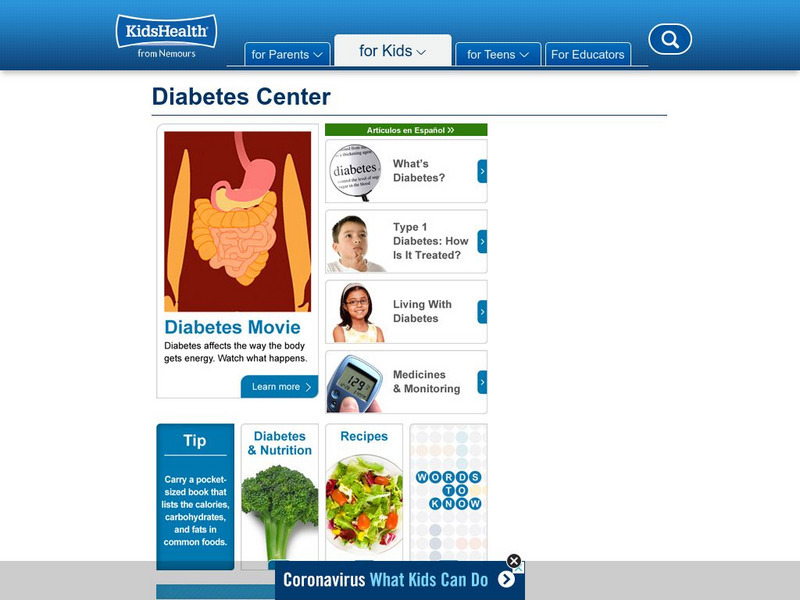 Kids Health: Diabetes Center Website Kids Health: Diabetes Center Website