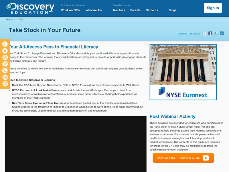 Discovery Education: Take Stock in Your Future Instructional Video Discovery Education: Take Stock in Your Future Instructional Video