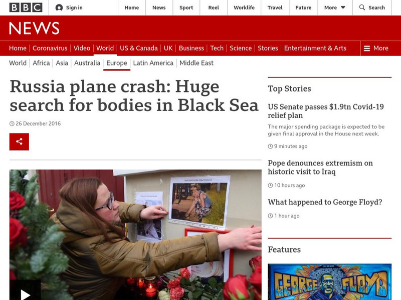 Bbc: Russia Plane Crash: Huge Search for Bodies in Black Sea Article Bbc: Russia Plane Crash: Huge Search for Bodies in Black Sea Article