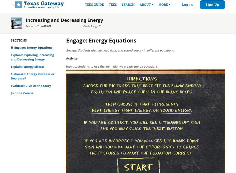 Texas Gateway: Increasing and Decreasing Energy Unit Plan Texas Gateway: Increasing and Decreasing Energy Unit Plan