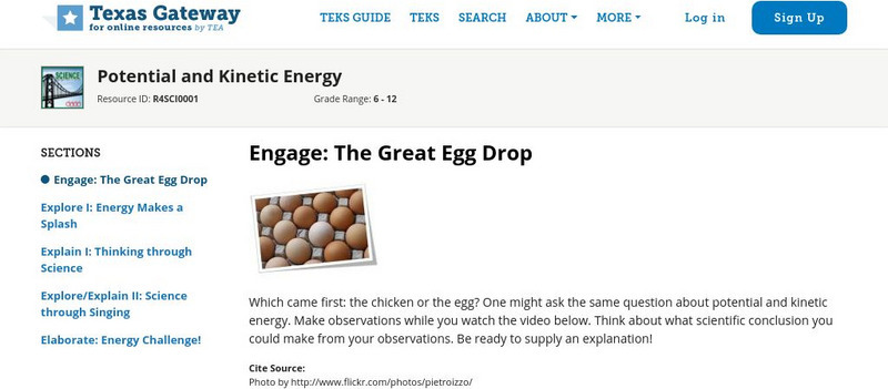 Texas Gateway: The Great Egg Drop! Unit Plan Texas Gateway: The Great Egg Drop! Unit Plan