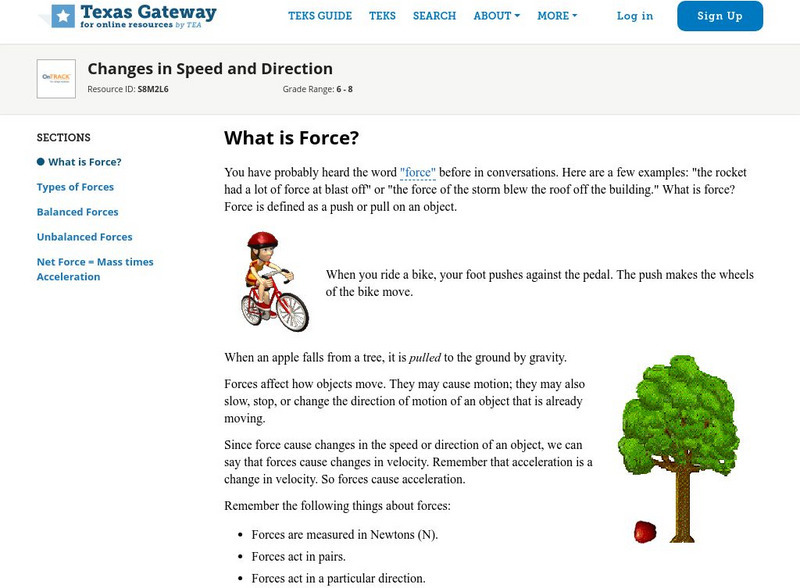 Texas Gateway: What Is Force? Unit Plan Texas Gateway: What Is Force? Unit Plan