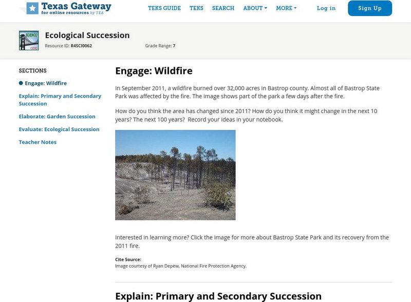 Texas Gateway: Ecological Succession Unit Plan Texas Gateway: Ecological Succession Unit Plan