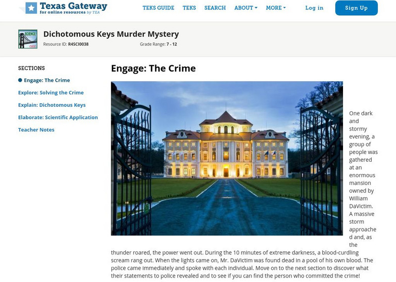 Texas Gateway: Dichotomous Key Unit Plan Texas Gateway: Dichotomous Key Unit Plan