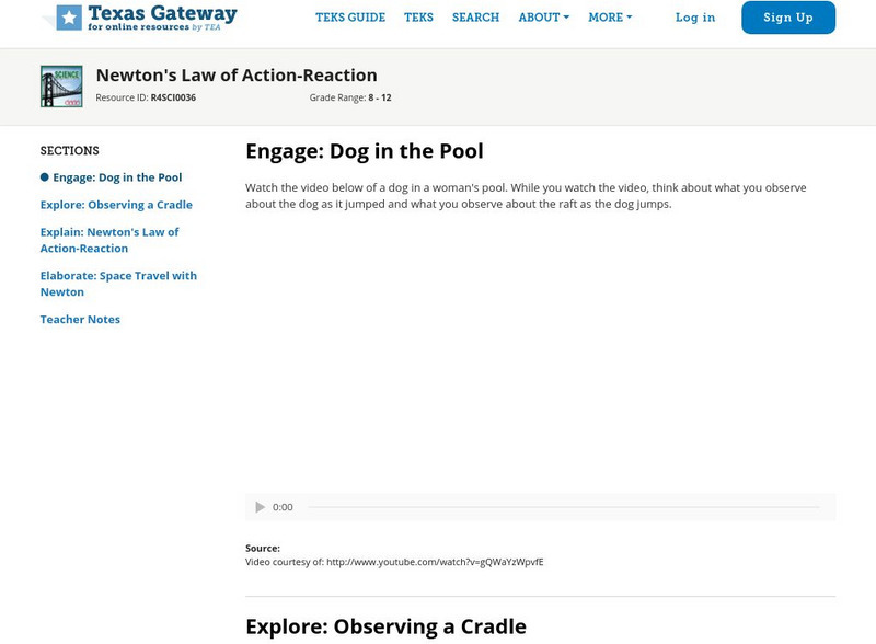 Texas Gateway: Newton's Law of Action Reaction Unit Plan