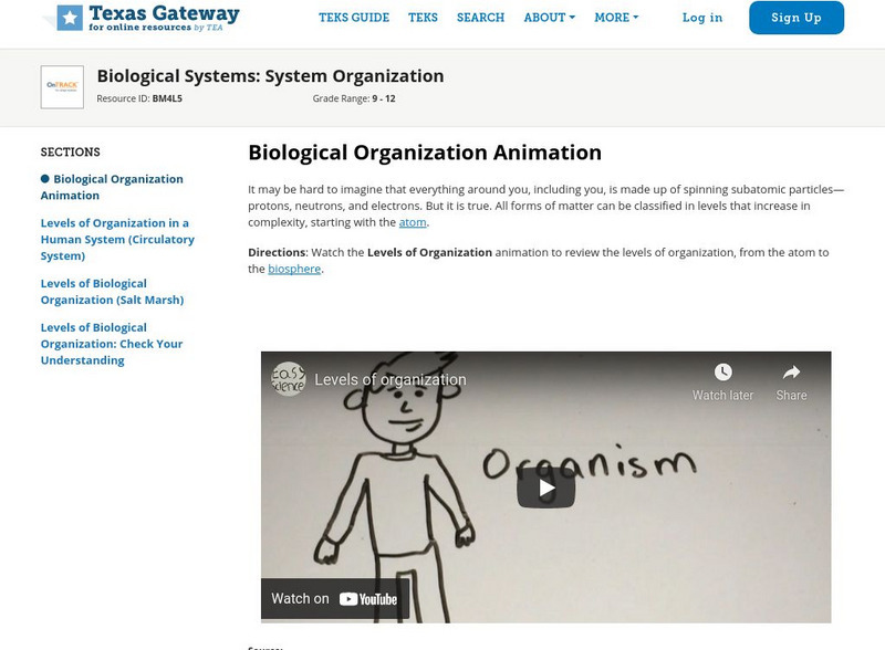 Texas Gateway: Biological Systems: System Organization Unit Plan Texas Gateway: Biological Systems: System Organization Unit Plan