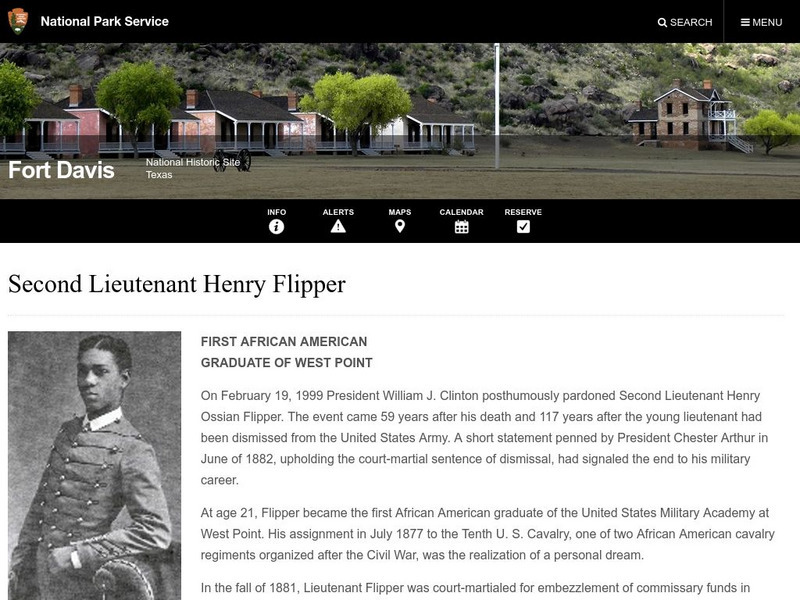 National Park Service: Fort Davis Historic Site: Second Lieutenant Henry Flipper Website National Park Service: Fort Davis Historic Site: Second Lieutenant Henry Flipper Website