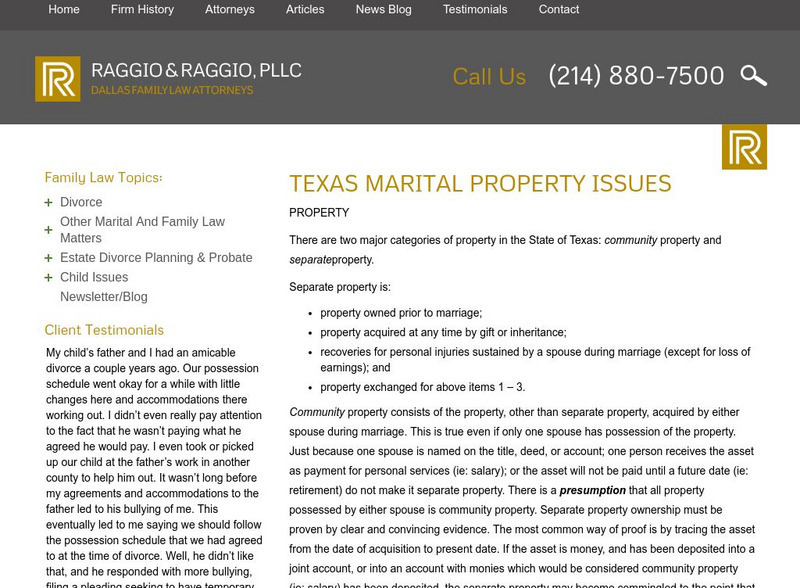 Texas Marital Property Issues Website Texas Marital Property Issues Website