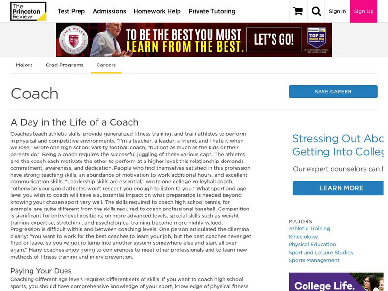 The Princeton Review: Career Coach Website