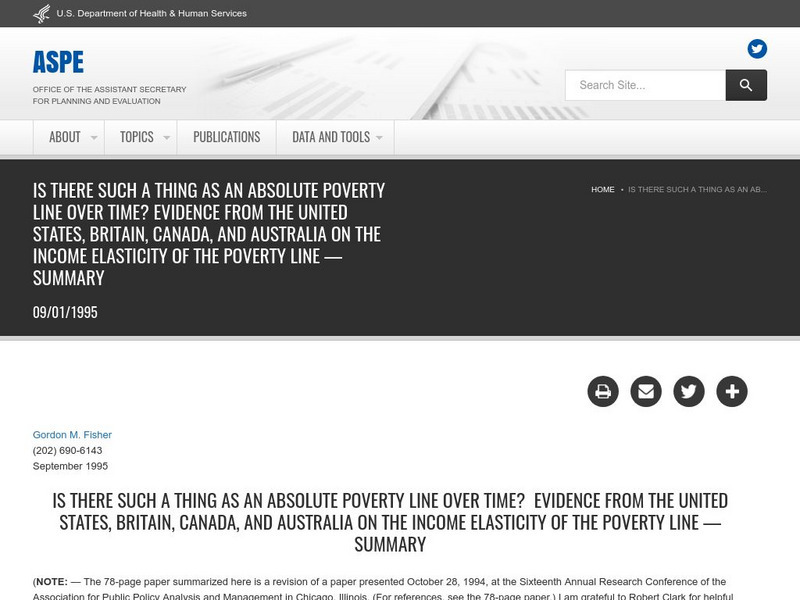 U.s. Dept. Of Health and Human Services: Absolute Poverty Line Activity U.s. Dept. Of Health and Human Services: Absolute Poverty Line Activity