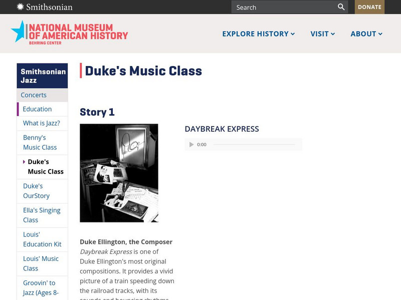 National Museum of American History: Smithsonian Jazz: Duke's Music Class Activity National Museum of American History: Smithsonian Jazz: Duke's Music Class Activity