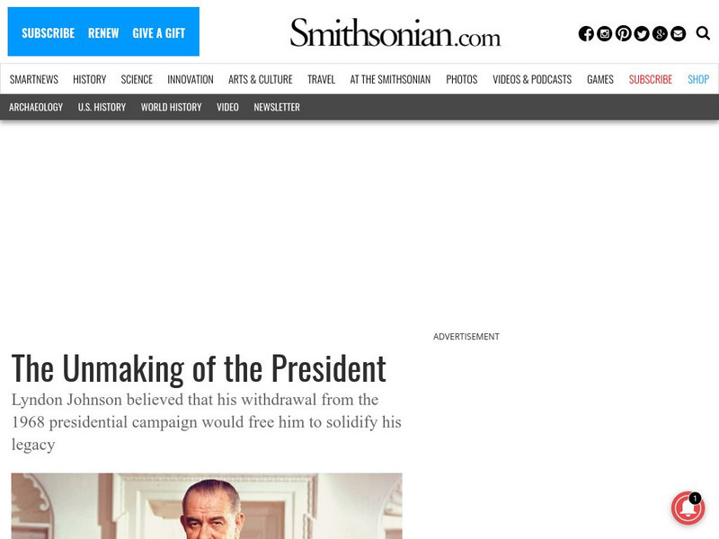 Smithsonian: The Unmaking of the President Article Smithsonian: The Unmaking of the President Article