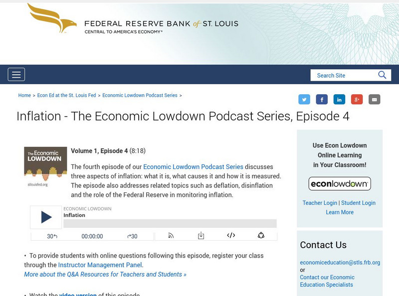 St. Louis Fed: Inflation: The Economic Lowdown Podcast Series, Episode 4 Audio St. Louis Fed: Inflation: The Economic Lowdown Podcast Series, Episode 4 Audio