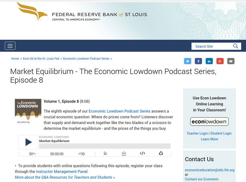 St. Louis Fed: Market Equilibrium: Economic Lowdown Podcast Series, Episode 8 Audio St. Louis Fed: Market Equilibrium: Economic Lowdown Podcast Series, Episode 8 Audio