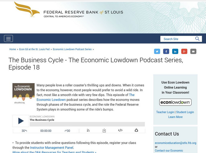 St. Louis Fed: The Business Cycle: The Economic Lowdown Podcast: Episode 18 Audio St. Louis Fed: The Business Cycle: The Economic Lowdown Podcast: Episode 18 Audio