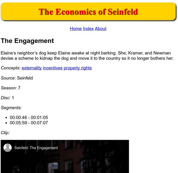 The Economics of Seinfeld: The Engagement Instructional Video