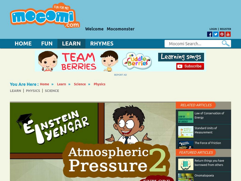 Mocomi: How Does Atmospheric Pressure Work? Website Mocomi: How Does Atmospheric Pressure Work? Website