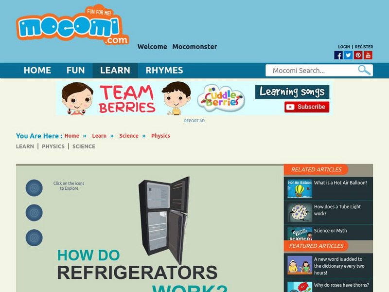 Mocomi: How Do Refrigerators Work? Website