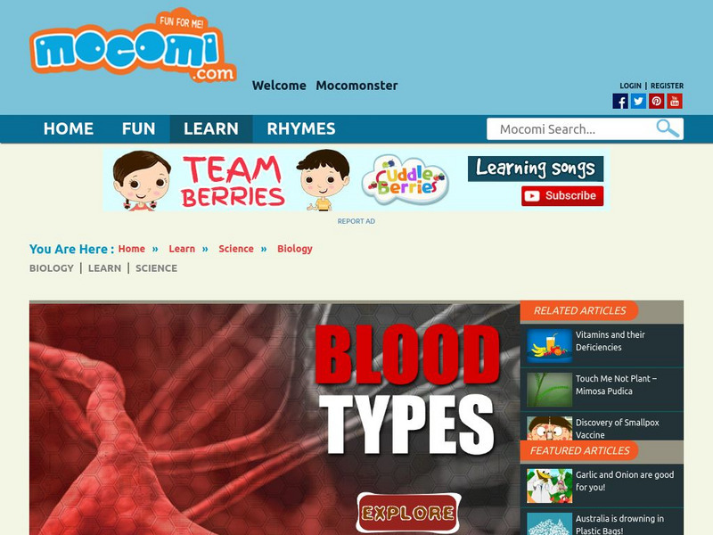 Mocomi: Blood Types Interactive Mocomi: Blood Types Interactive
