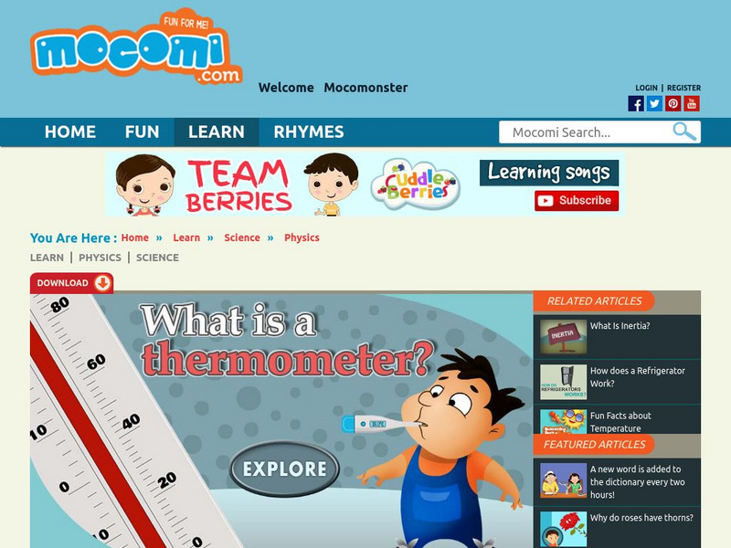 Mocomi: What Is a Thermometer? Website Mocomi: What Is a Thermometer? Website