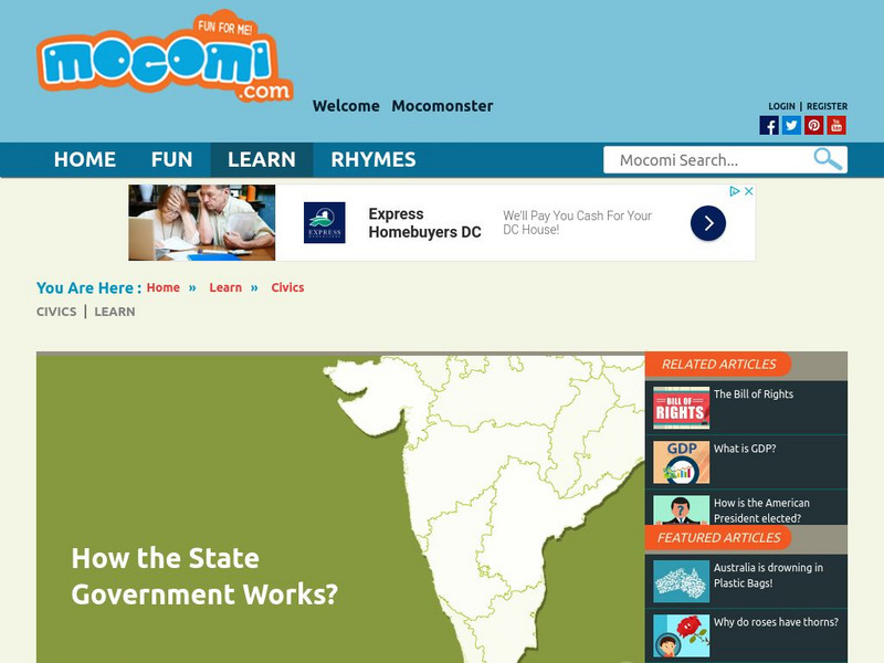 Mocomi: How Does the State Government Work? Handout Mocomi: How Does the State Government Work? Handout