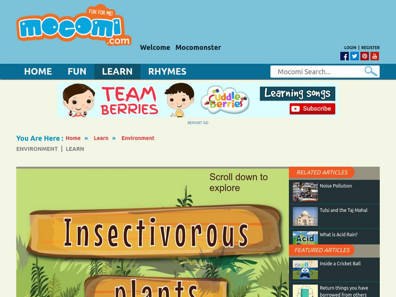 Mocomi: Insectivorous Plants Facts Website Mocomi: Insectivorous Plants Facts Website