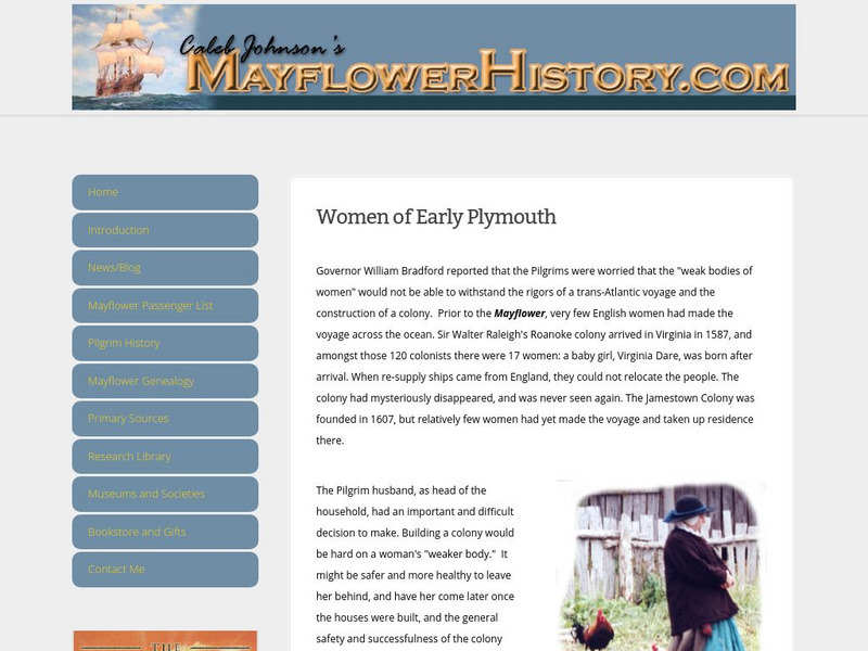 Mayflower history.com: Women of Early Plymouth Handout Mayflower history.com: Women of Early Plymouth Handout