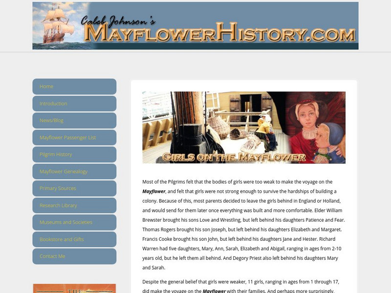 Mayflower history.com: Girls on the Mayflower Handout Mayflower history.com: Girls on the Mayflower Handout
