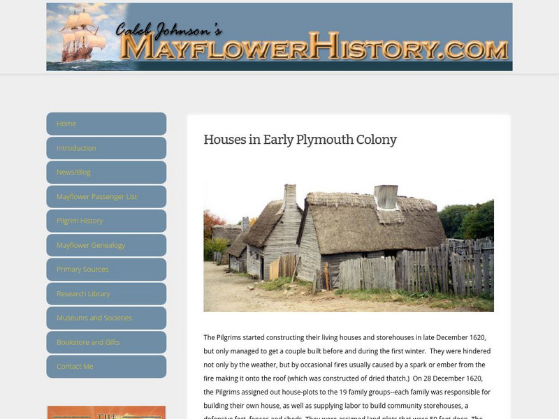 Mayflower history.com: Houses in Early Plymouth Colony Handout Mayflower history.com: Houses in Early Plymouth Colony Handout