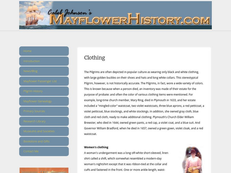 Mayflower history.com: Clothing Handout Mayflower history.com: Clothing Handout