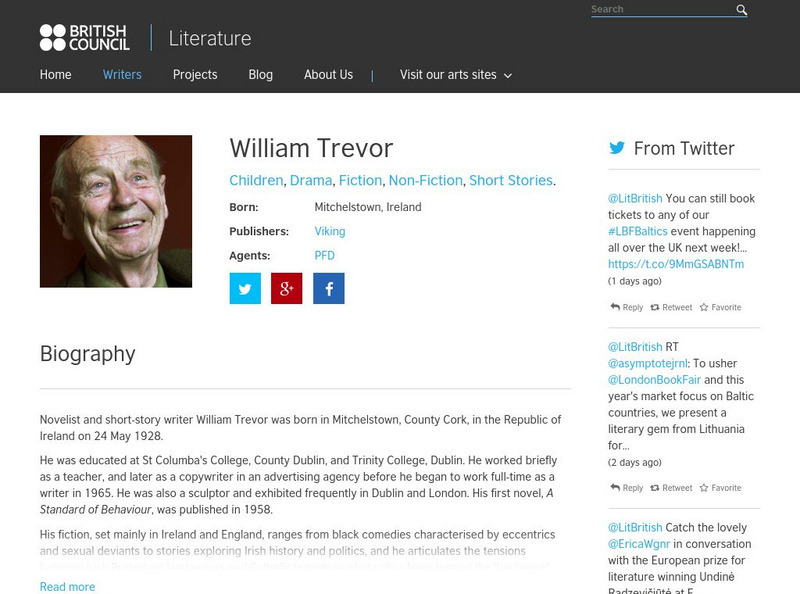 British Council Arts: William Trevor Activity British Council Arts: William Trevor Activity
