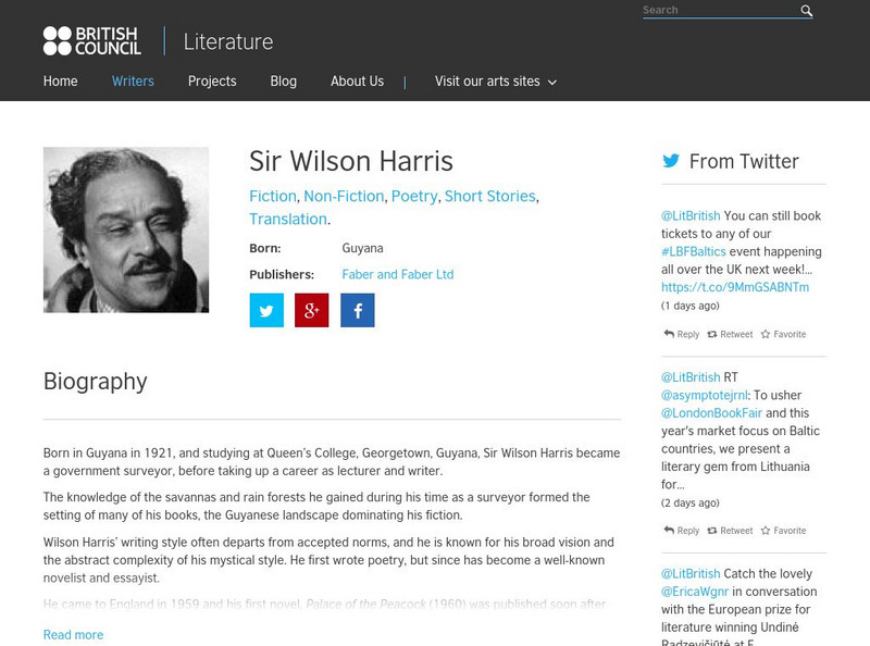 British Council: Wilson Harris Activity British Council: Wilson Harris Activity