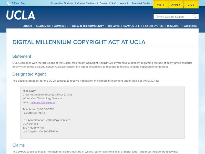 Ucla: The Digital Millennium Copyright Act Primary Ucla: The Digital Millennium Copyright Act Primary
