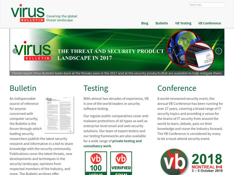 Virus Bulletin Website