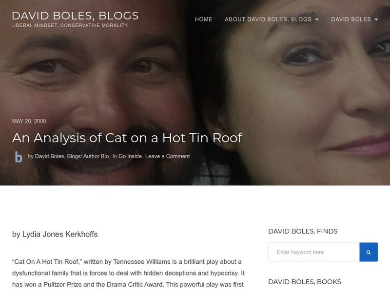Go Inside: An Analysis of Cat on a Hot Tin Roof Website Go Inside: An Analysis of Cat on a Hot Tin Roof Website