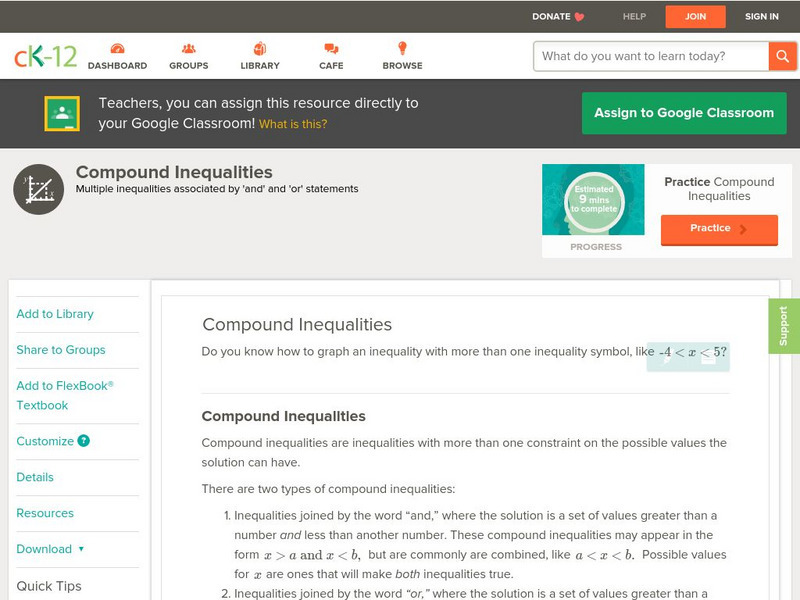 Ck 12: Algebra: Compound Inequalities Unit Plan Ck 12: Algebra: Compound Inequalities Unit Plan