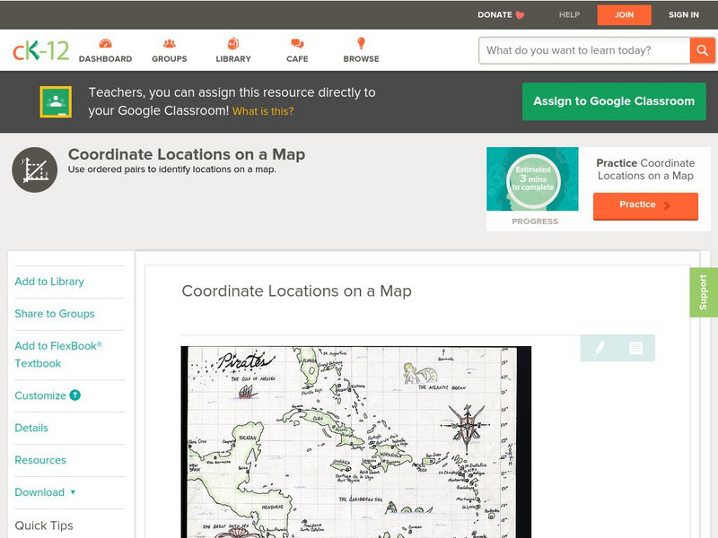 Ck 12: Algebra: Coordinate Locations on a Map Unit Plan Ck 12: Algebra: Coordinate Locations on a Map Unit Plan