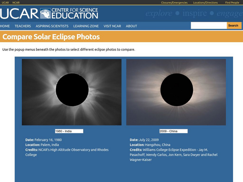 Ucar: Compare Solar Eclipse Photos Graphic Ucar: Compare Solar Eclipse Photos Graphic