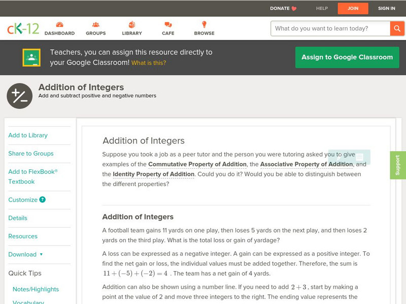 Ck 12: Arithmetic: Addition of Rational Numbers Unit Plan Ck 12: Arithmetic: Addition of Rational Numbers Unit Plan