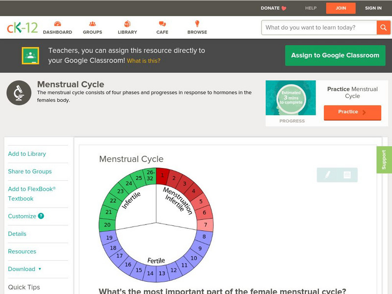 Ck 12: Biology: Menstrual Cycle Unit Plan Ck 12: Biology: Menstrual Cycle Unit Plan