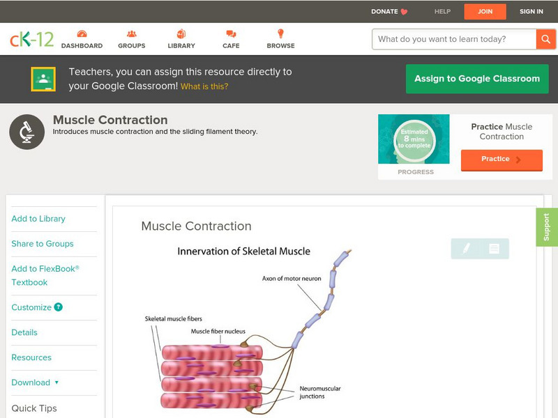 Ck 12: Biology: Muscle Contraction Unit Plan