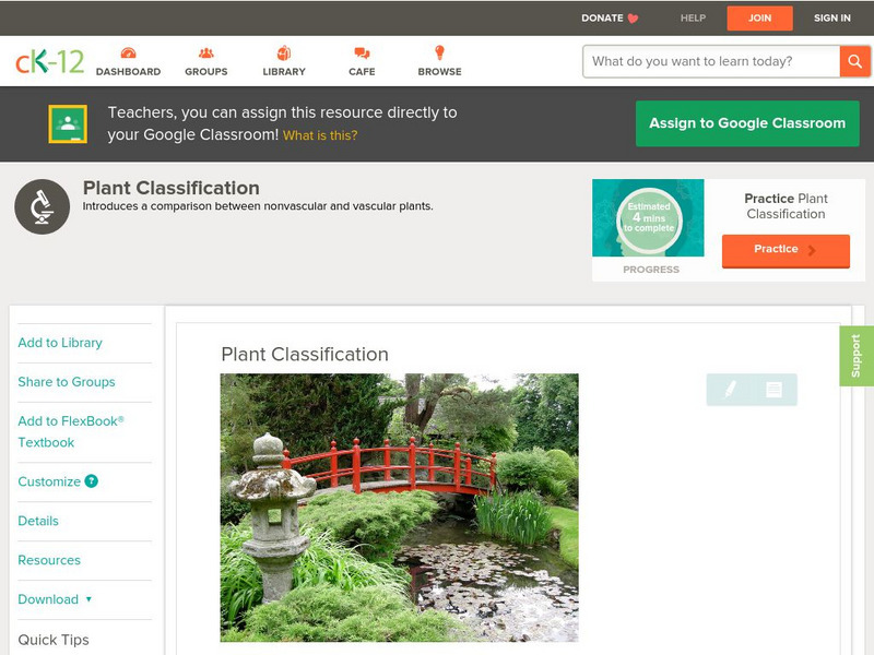 Ck 12: Biology: Plant Classification Unit Plan Ck 12: Biology: Plant Classification Unit Plan