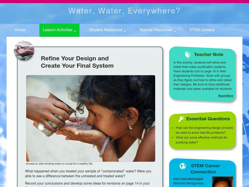 Thinkport: Water, Water, Everywhere: Refine Your Design/create Your Final System Activity